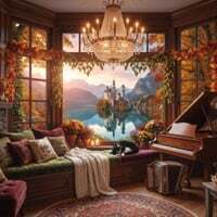 Jazz Castle Ambience: Autumn Whispers by the Castle Lake